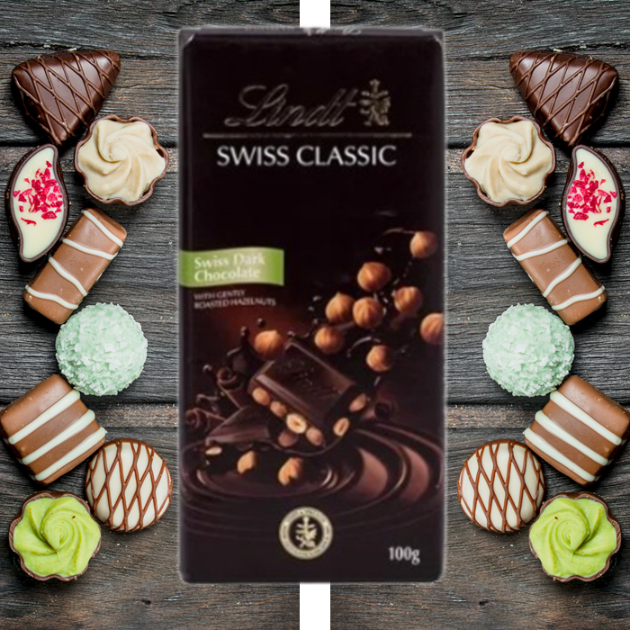 SWISS DARK CHOCOLATE Socola đen hạt dẻ Lindt Swiss Classic dạng thanh