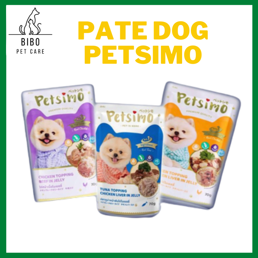 Pate PETSIMO cho chó cao cấp thơm ngon bổ dưỡng tiện lợi túi 70gr