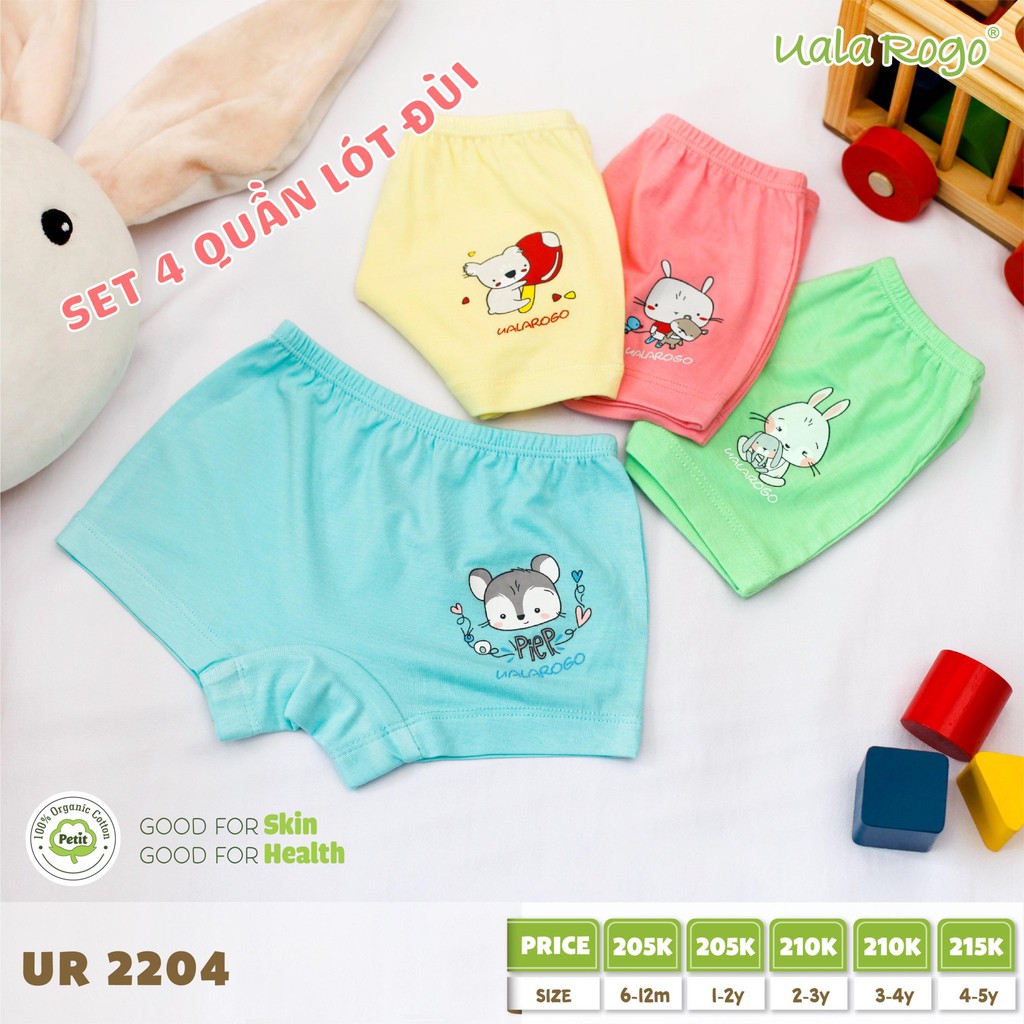 Set quần lót đùi/ quần chip bé trai/ bé gái ualarogo