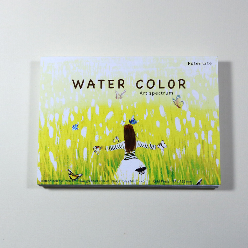 Giấy vẽ màu nước A6 vẽ đẹp cả chì và màu nước  40 tờ màu trắng có vân khổ (9.7 x 13.5) cm A6 lỡ