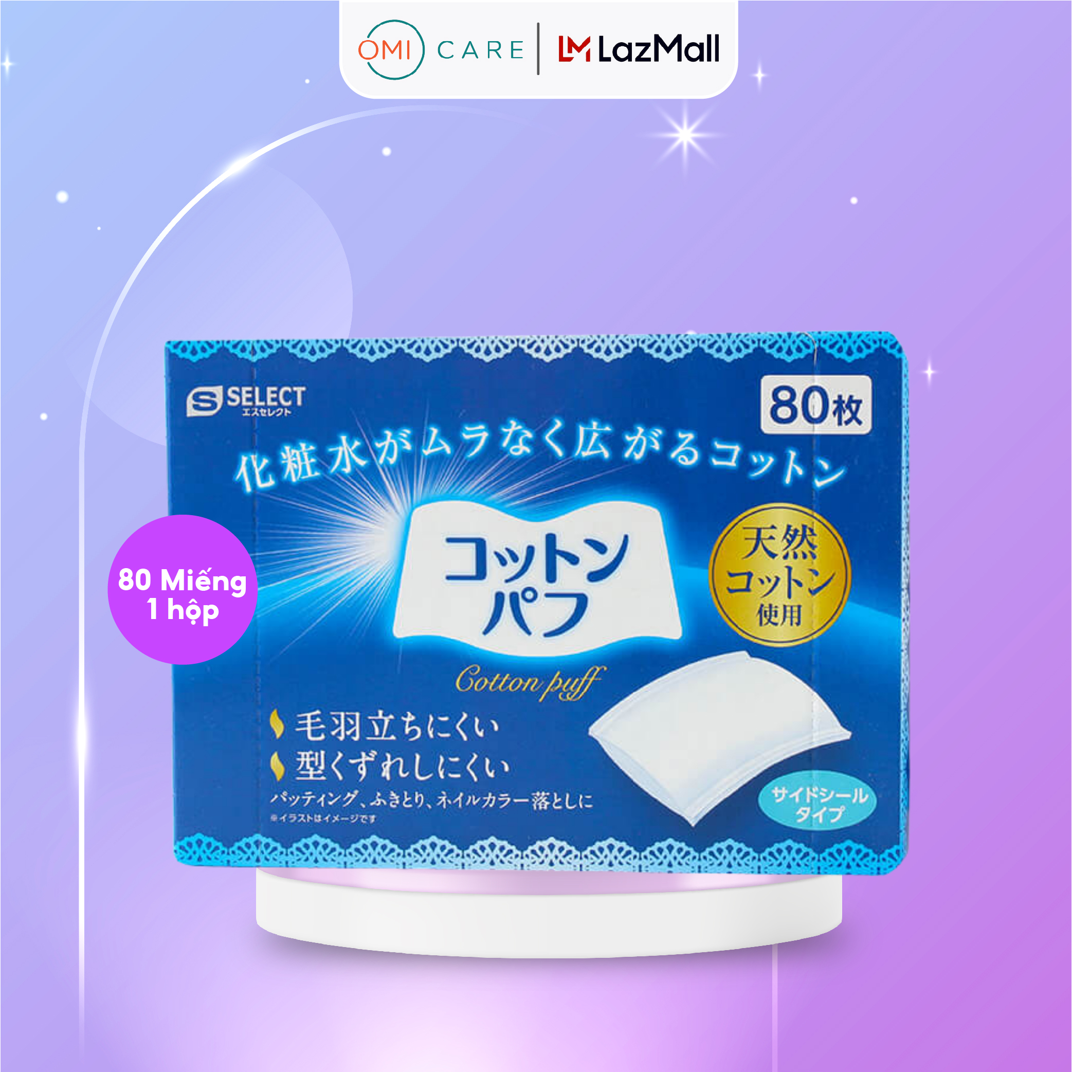 Bông tẩy trang s select nhật bản 80 miếng