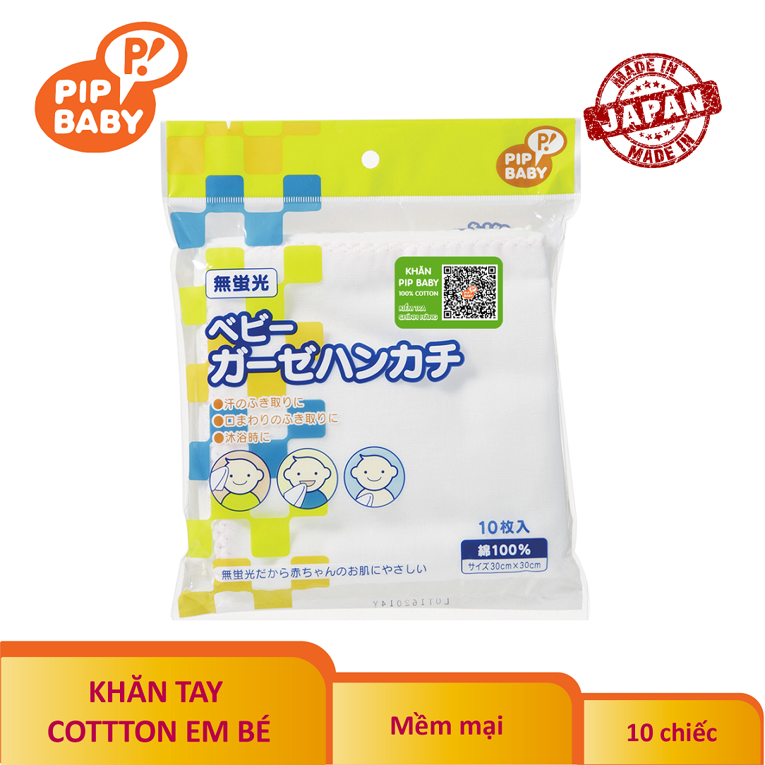 Khăn mặt cotton cho bé Pip Baby chính hãng
