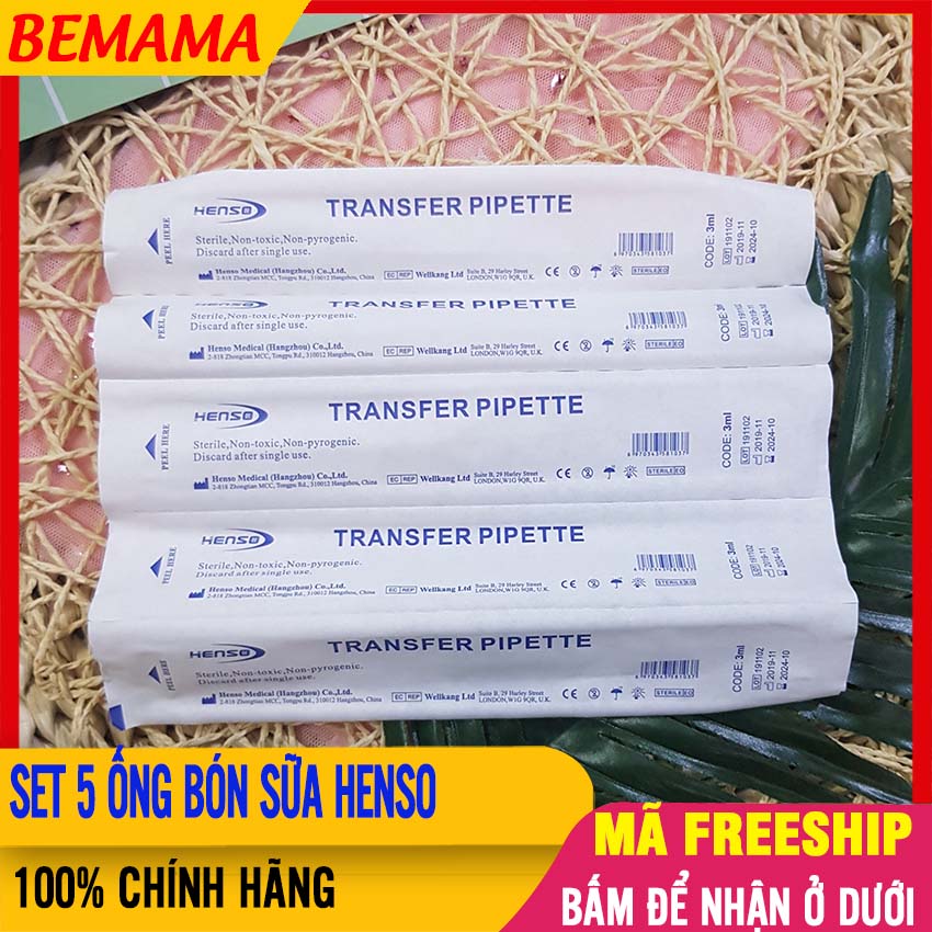 SET 5 Ống Bón Sữa Cho Bé Lười Ti Bình HENSO, Đầu Ống Nhỏ, Đã Được Tiệt Trùng, An Toàn Cho Bé Sơ Sinh - Ống Bón Sữa Tiệt Trùng, Ống Hút Sữa Cho Bé Sơ Sinh Héno, Bình Sữa Cho Trẻ Nhỏ BEMAMA - Ong Hut Bon Sua Henso - 6970343581037