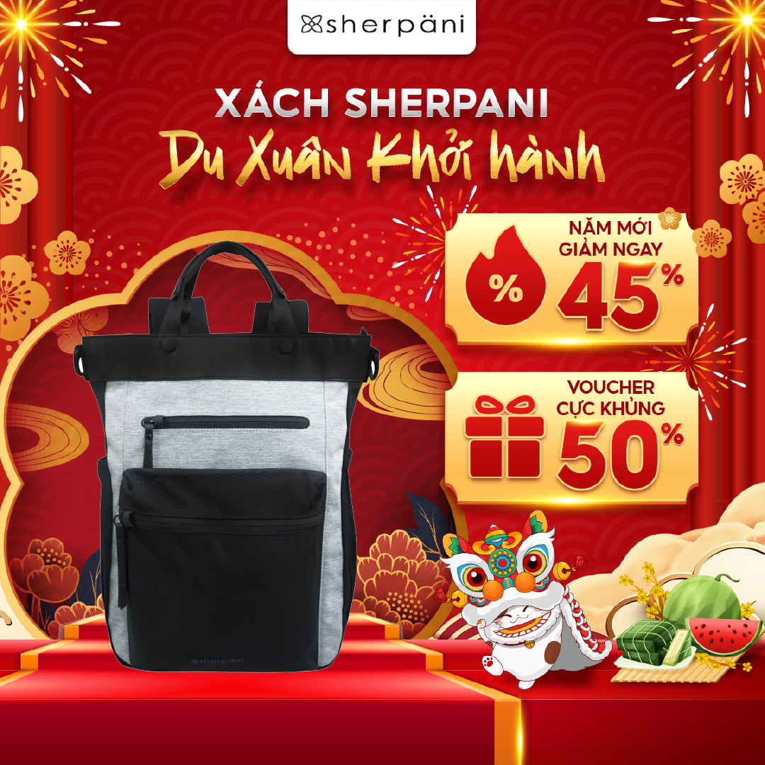 Balo Sherpani Soleil at 3 in 1 chống trộm bằng công nghệ RFID, chống thấm nước, chống sốc_Bảo hành 12 tháng