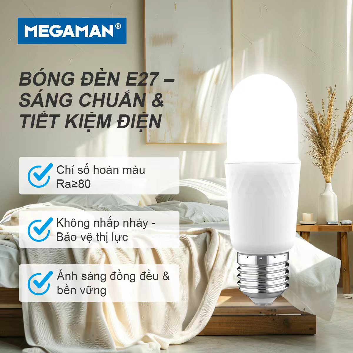 [CHÍNH HÃNG ĐỨC] Bóng Đèn LED STICK MEGAMAN Bulb Trụ Thân Dài 5W 9W 12W 15W