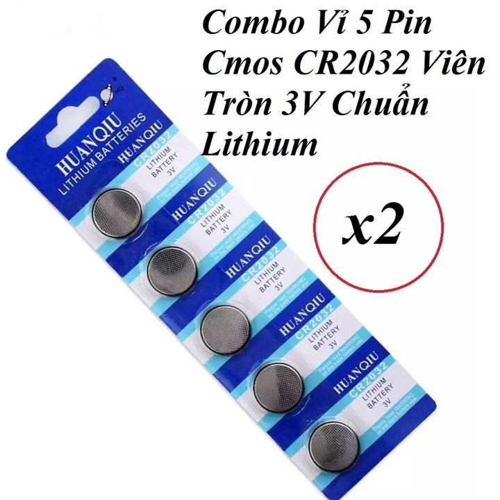 Combo 2 Vỉ 05 viên pin CR2032 - Pin Lithium 3V - 200mAh - Hàng chuẩn