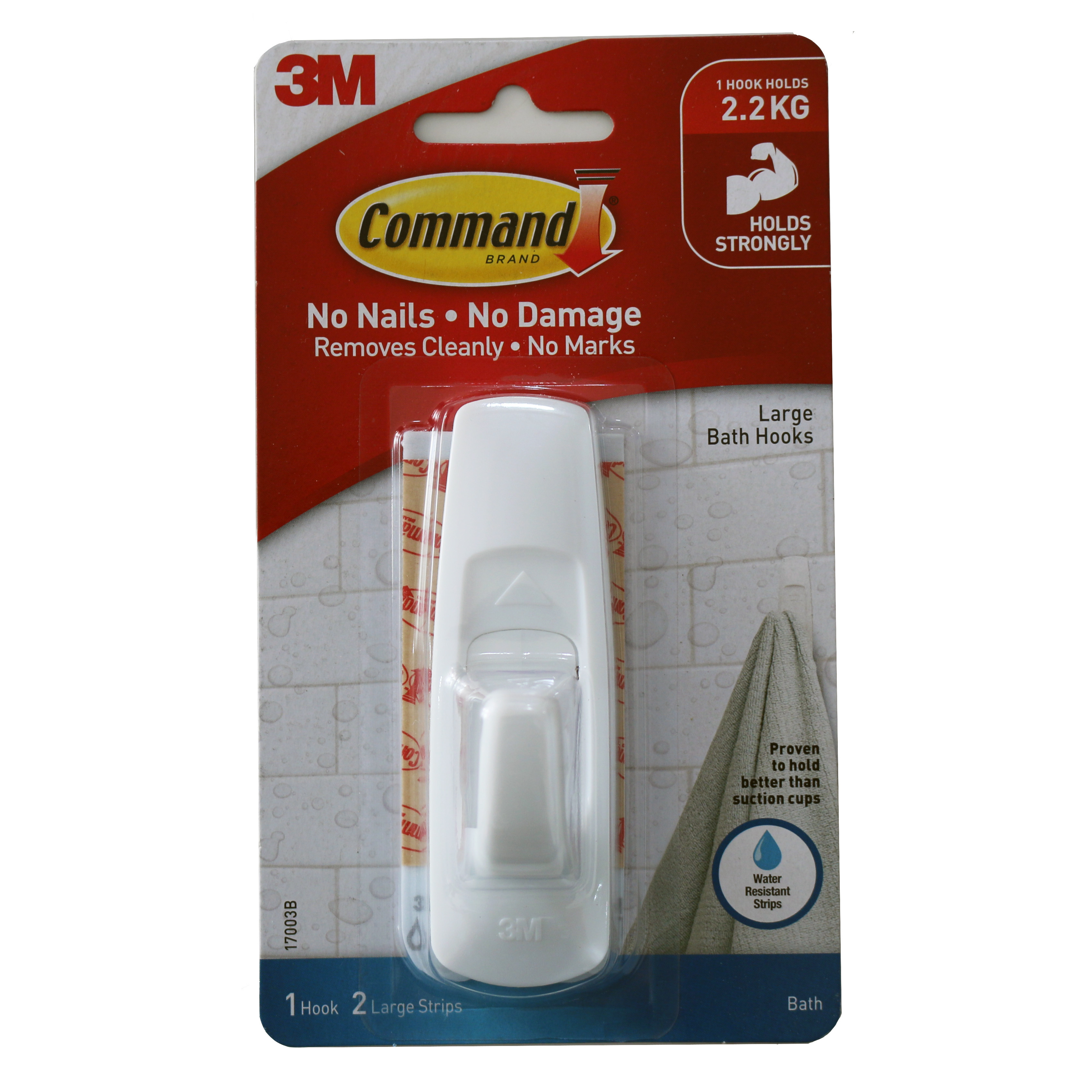 Móc treo kiểu vuông command 3m chống thấm nước 2.2kg vỉ 1 cái - 17003b