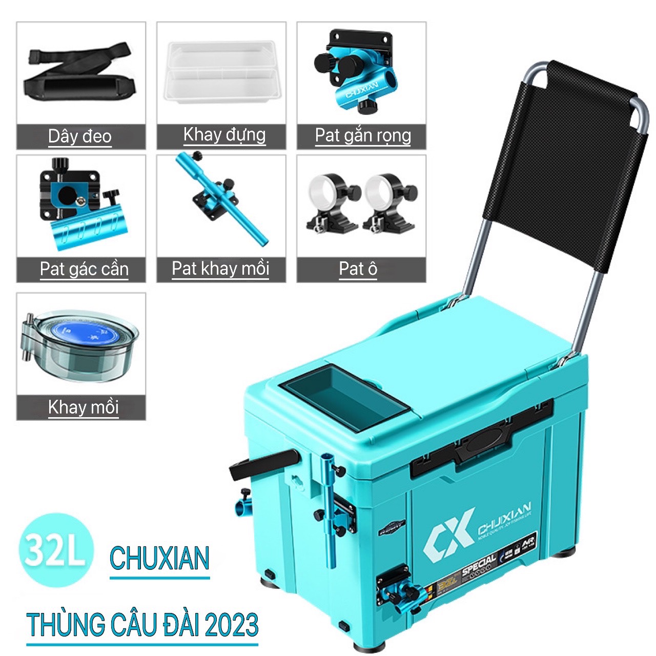 Thùng Câu Đài Daiwa 32l - Thùng câu đài Đa Năng giữ nhiệt cực tốt, giải quyết mọi địa hình khi đi câu cá, du lịch cao cấp