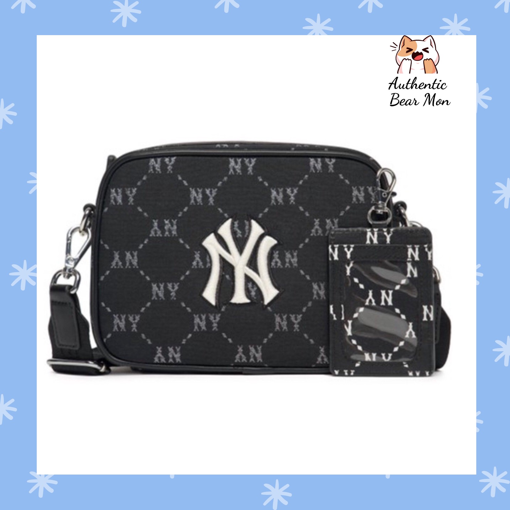 Túi đeo chéo mlb diamond monogram jqd new york yankees 7acrm012n-50bks màu đen