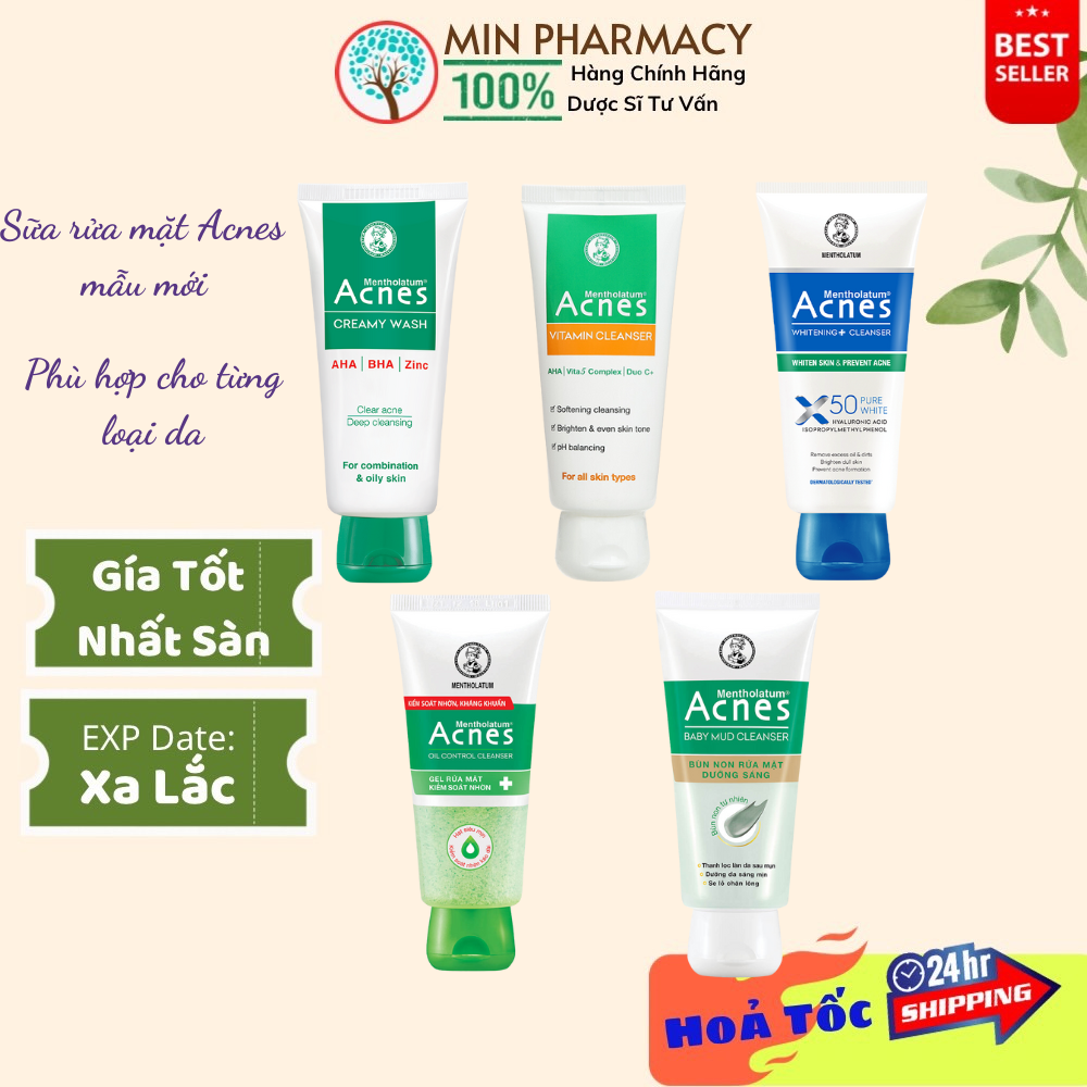 [HCM]Kem Rửa Mặt Acnes Washing 100g  (nhiều mùi hương)- Minpharmacy