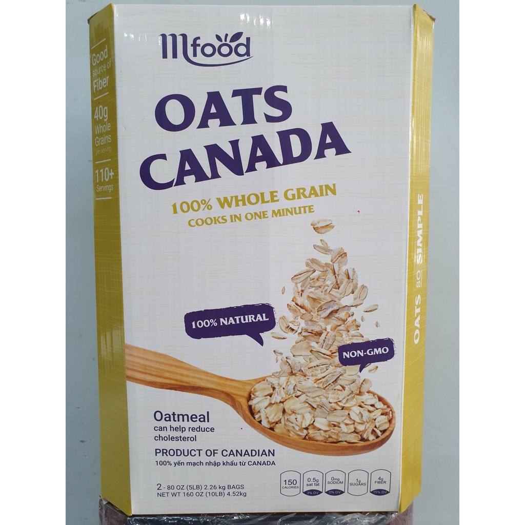[HCM]Yến Mạch Cán Vỡ Oats hộp 4.52kgs từ Canada