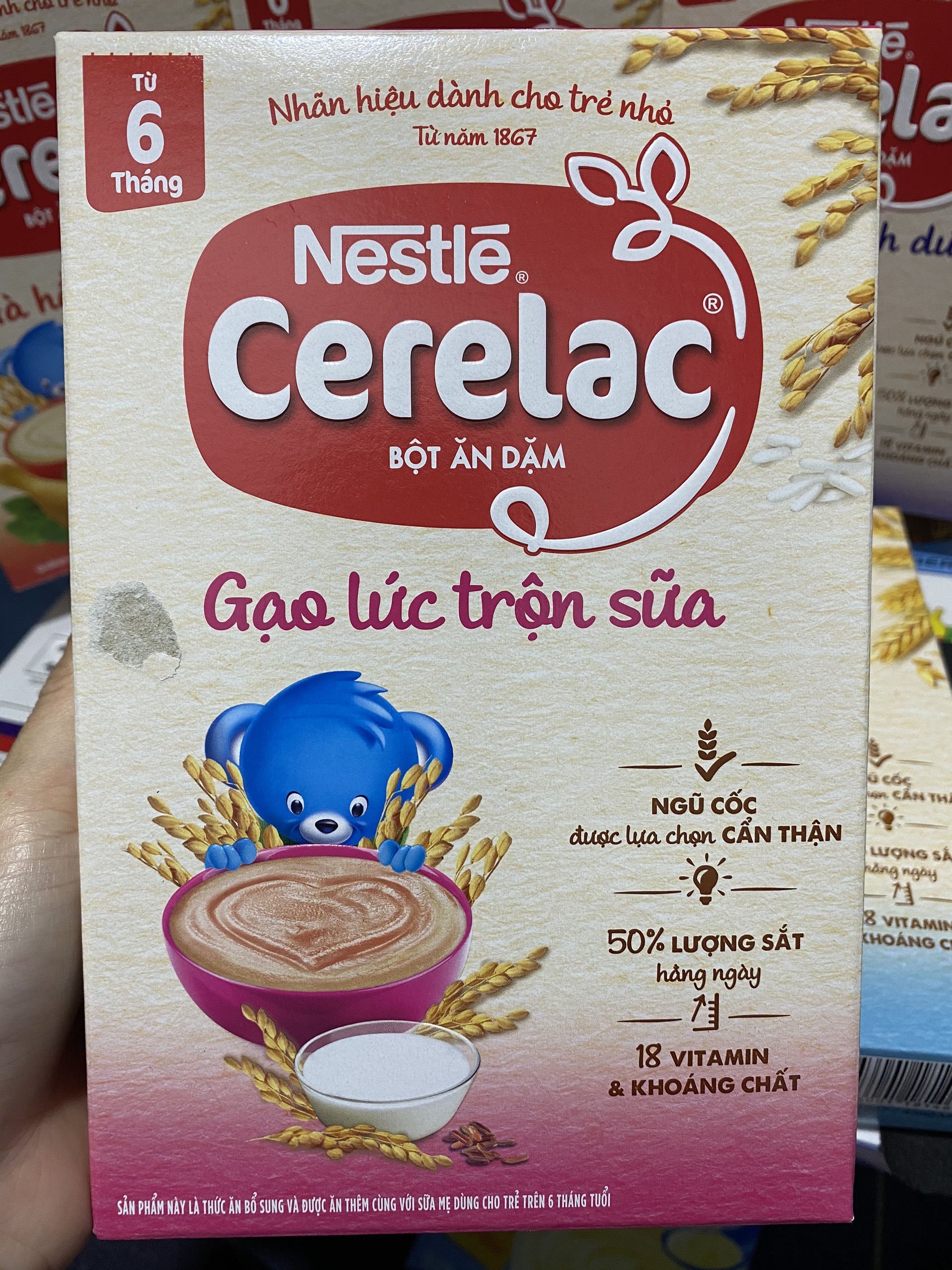 [2023] Bột Ăn Dặm Nestle Cerelac Gạo Lức Trộn Sữa 200gr