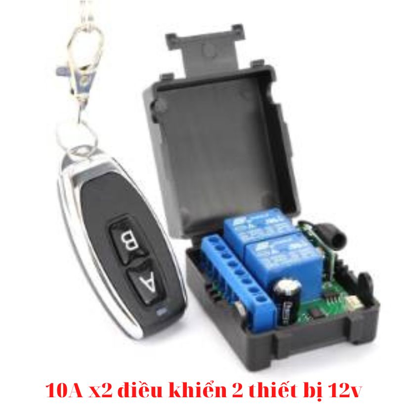 Công tắc điều khiển từ xa 12v dc 10a ,điều khiển từ xa 2 thiết bị 12v