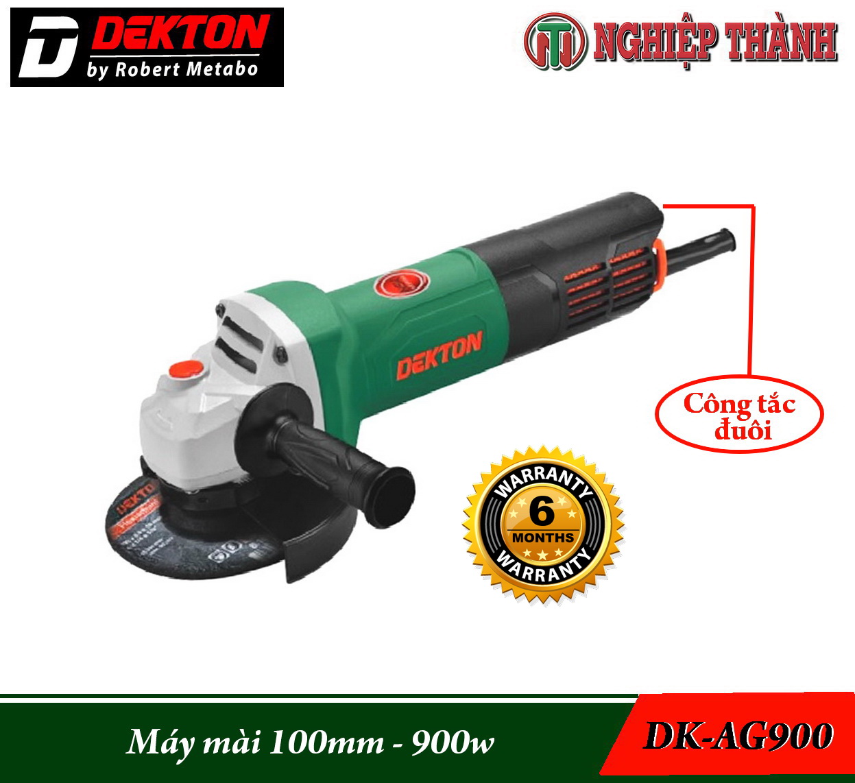 Máy mài góc 100mm dekton dk-ag900