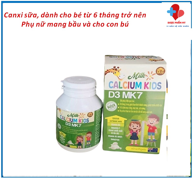 Viên Uống Canxi ,Canxi Milk Calcium Kid D3MK7 Thành Phần Calci nano