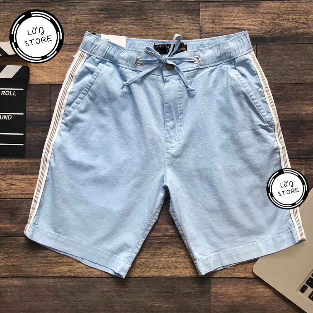 Quần short nam lưng thun trơn LỬNG STORE màu xanh da trời - LT25