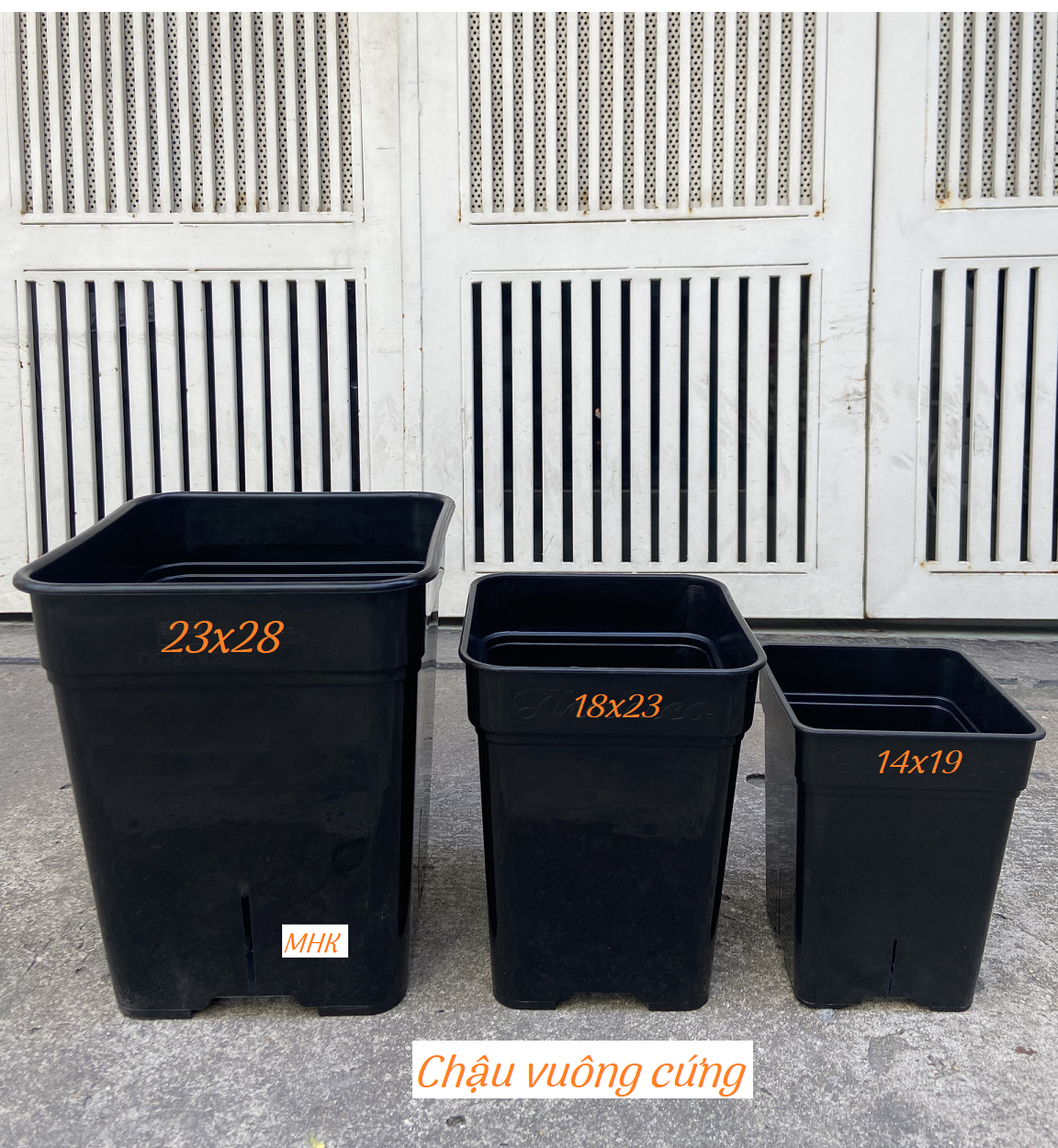 Chậu Nhựa Cứng Vuông Cao , Đáy Thoát Nước ( Kiểng Lá , Hoa Hồng , Cây Cảnh) (23x28cm /18x23cm /14x19cm)