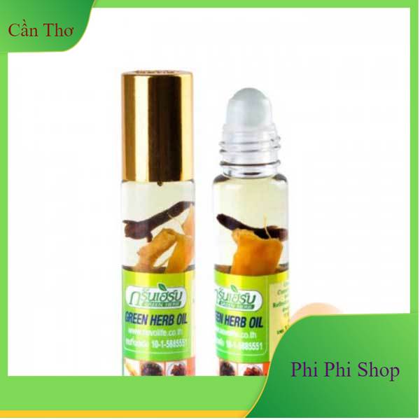 Set 2 Chai Dầu lăn Nhân Sâm Green Herb Oil Thái Lan  8ml
