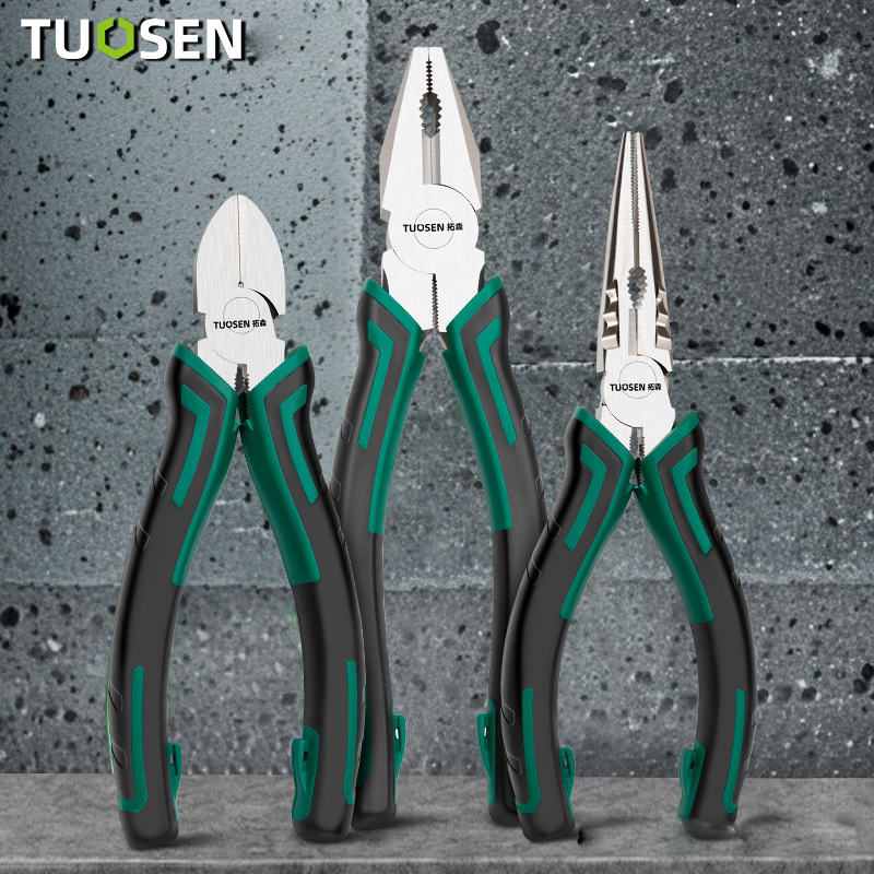 Bộ 3 Kìm kẹp, kìm mỏ nhọn, kềm bấm đa năng 6 inch, 8inch Tuosen