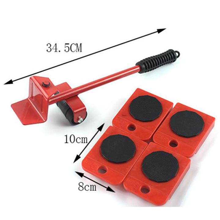 [Shop Hỗ Trợ Ship] Thiết bị di chuyển đồ đạc thông minh gồm tay cầm và bốn đệm gắn bánh xe lăn