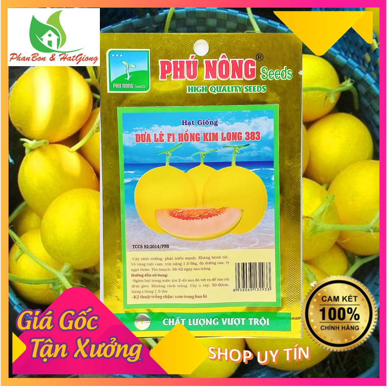 Hạt Giống Dưa Lê Siêu Trái Siêu Ngọt Hồng Kim Long F1 383 - Phú Nông Seeds | Shop Phân Bón, Hạt Giống Rau Củ Quả, Xơ Dừa, Mùn Dừa, Đất Sạch Trồng Rau Sạch Tp. Hồ Chí Minh