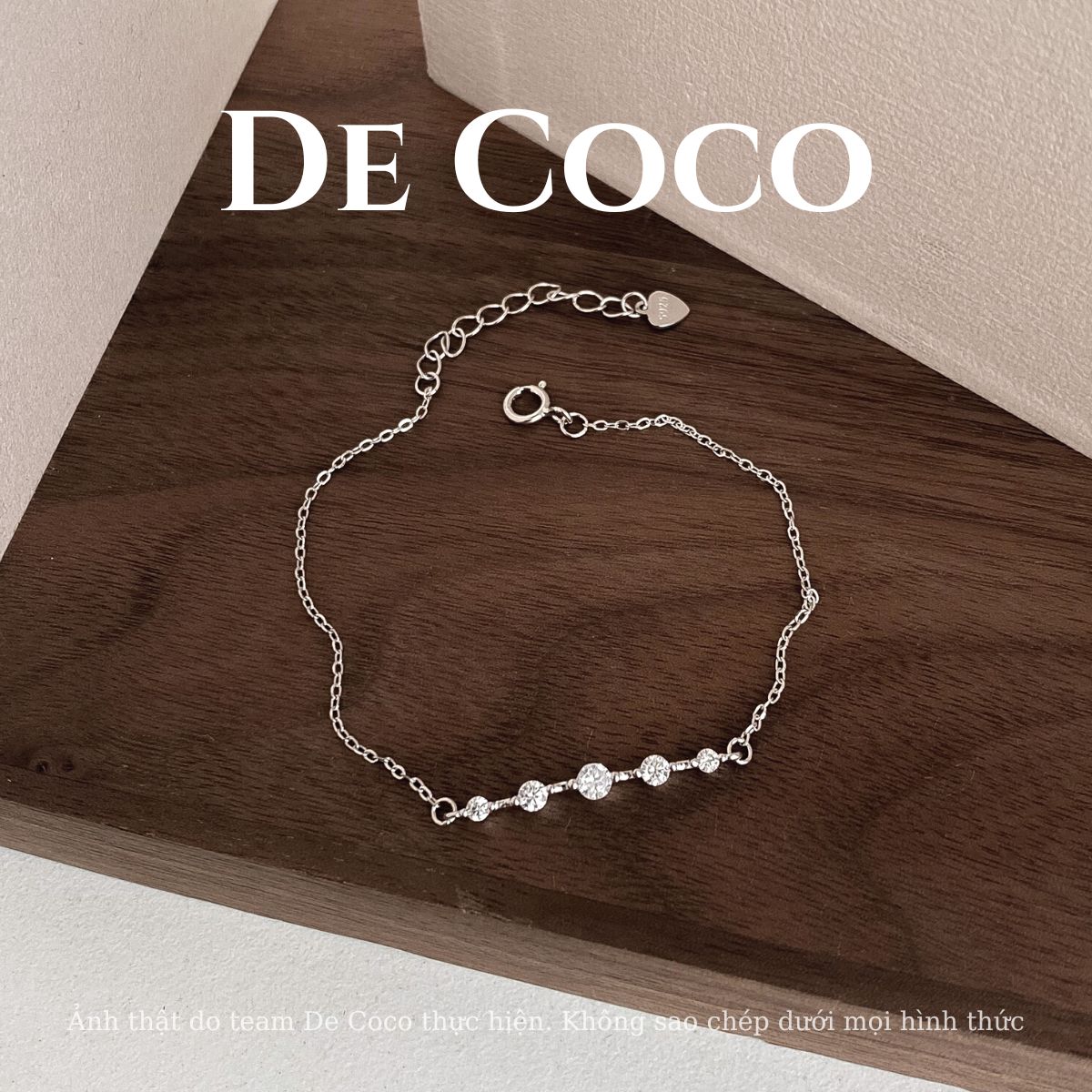 Vòng tay bạc 925 đính đá Hazel De Coco