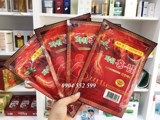 MIẾNG CAO DÁN HỒNG SÂM HÀN QUỐC GIẢM NHỨC MỎI POWER RED GINSENG