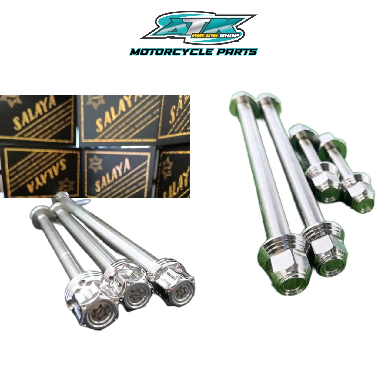 Cốt tán salaya chính hãng inox 304 bánh trước sau các dòng xe honda-yamaha các đời