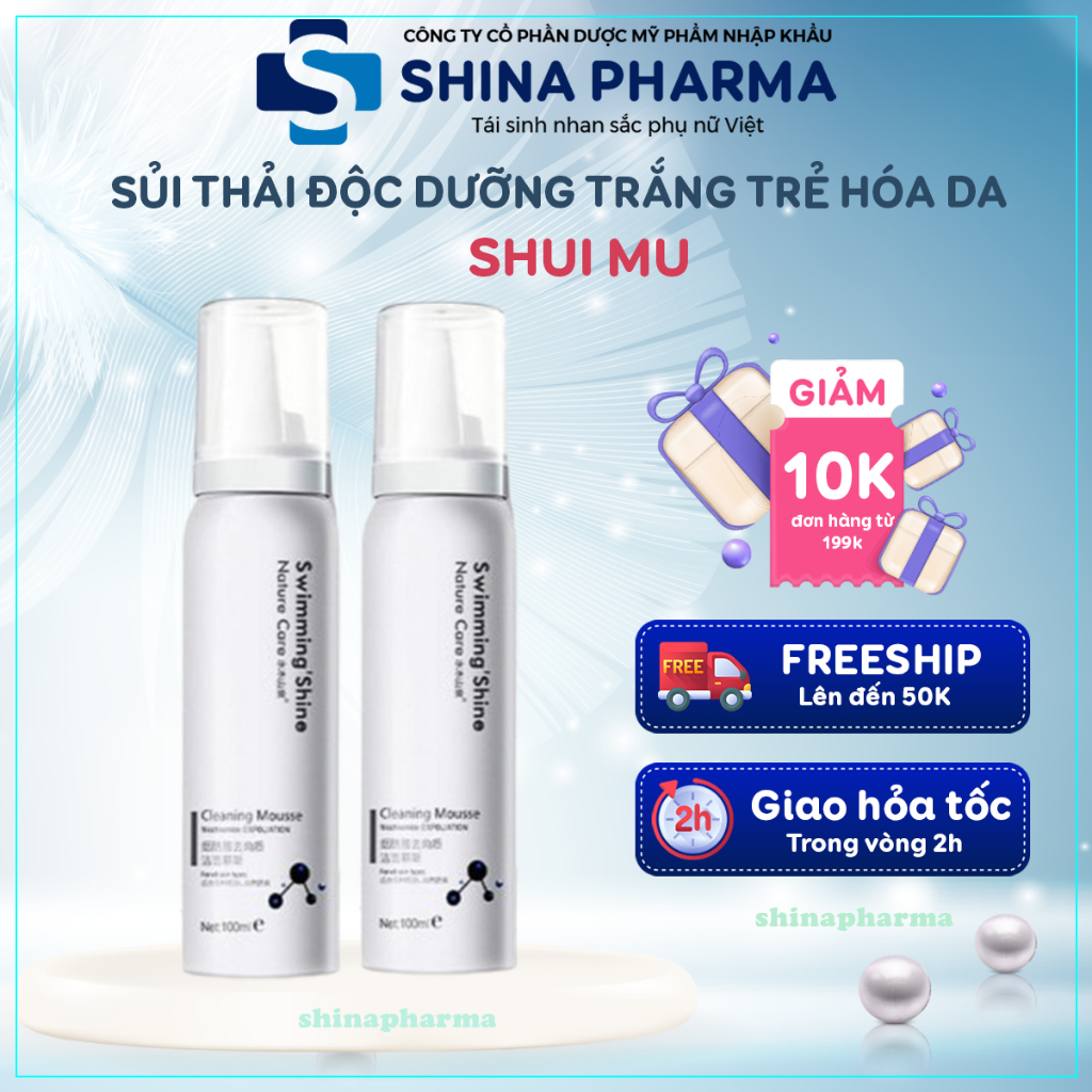 Sủi Thải Độc SHUI MU Dưỡng Da Hút Sạch Tế Bào Sừng - Bọt SHUI MU Tẩy Tế Bào Chết Shui Mu Dưỡng Da Trắng Sáng Tự Nhiên