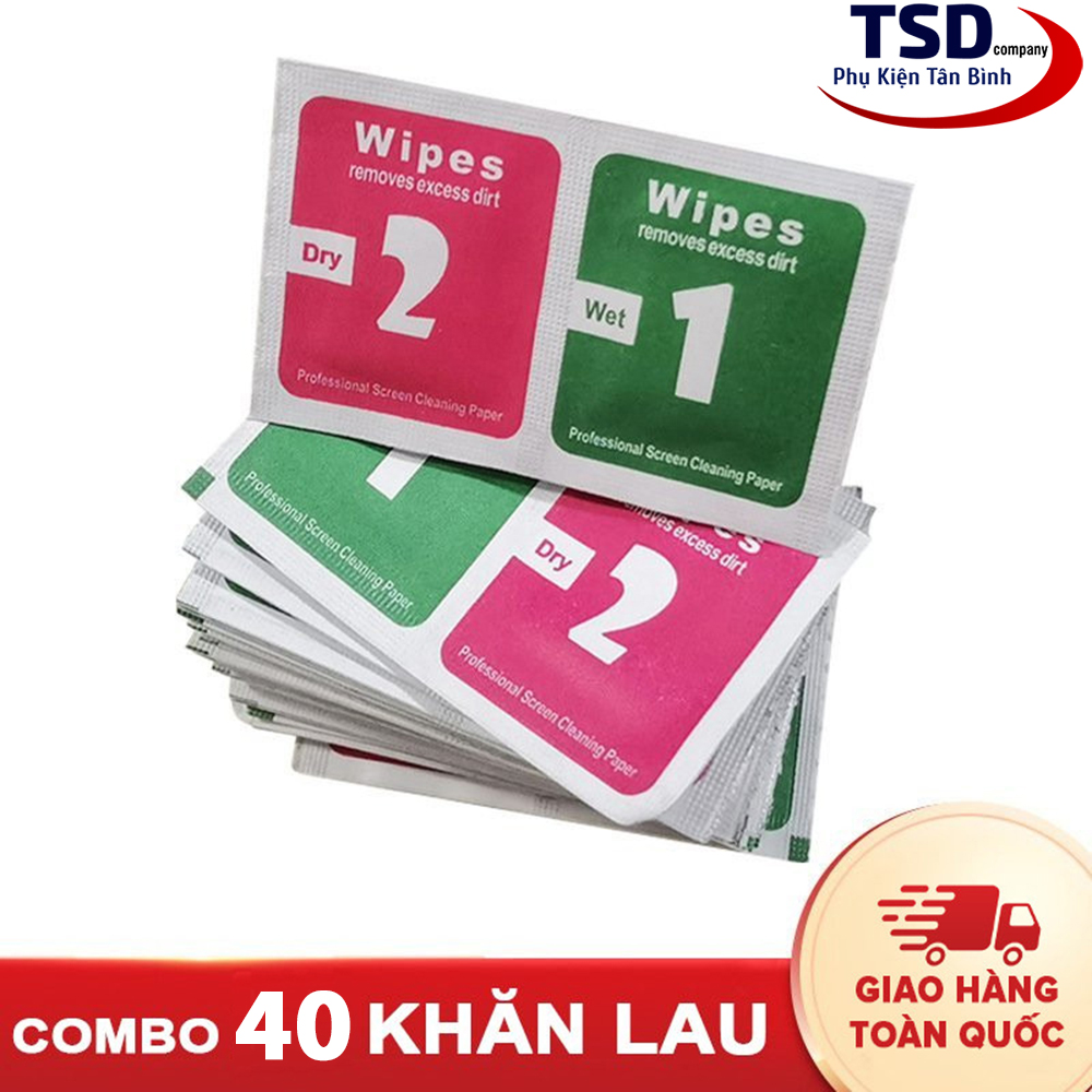 Combo 40 khăn vệ sinh điện thoại, máy tính, máy ảnh, mắt kính tiện lợi