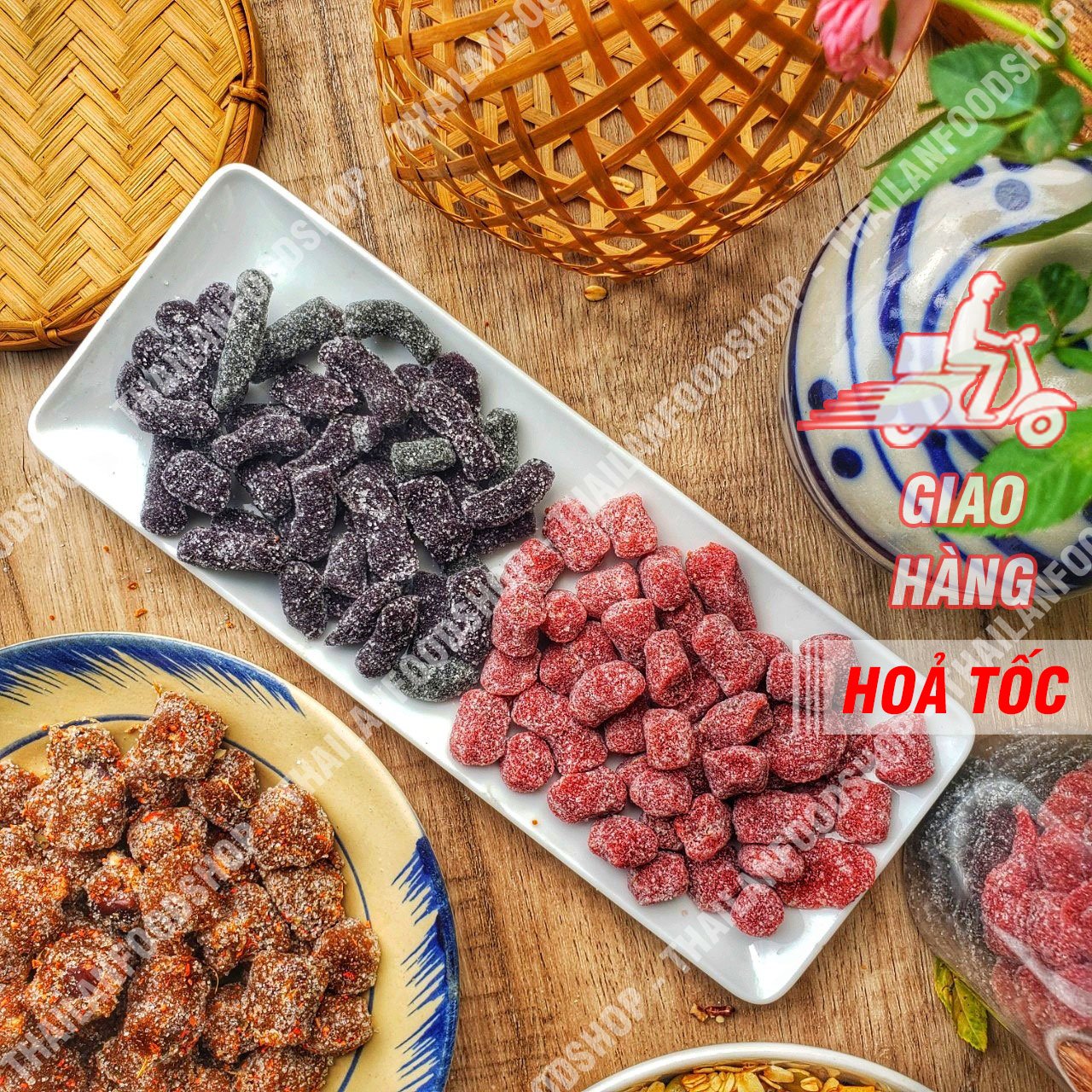 Kẹo dâu tây mix kẹo dâu tằm đặc sản đà lạt - lon 500gr