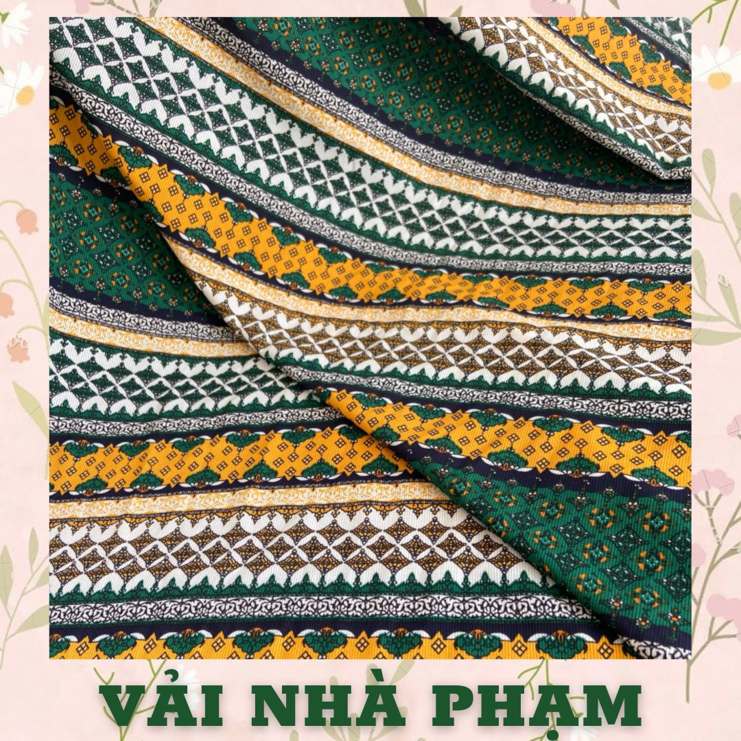 Lụa tằm gân họa tiết thổ cẩm - khổ 1.5m - vải nhà phạm