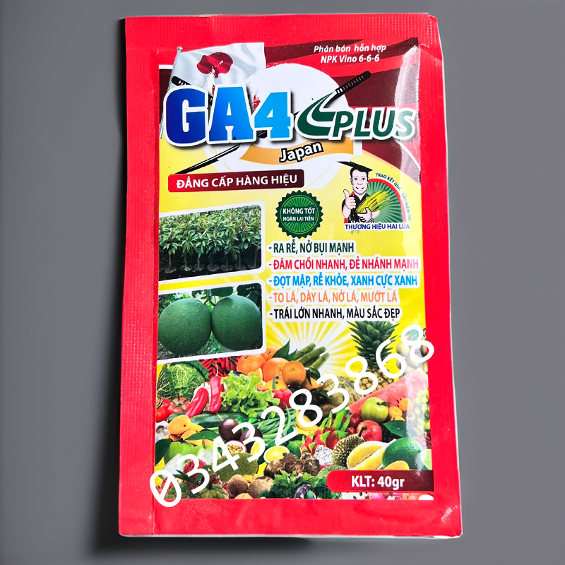 Phân bón Ga4 kích rễ cực mạnh bung chồi vọt đọt mập thân (40gr)