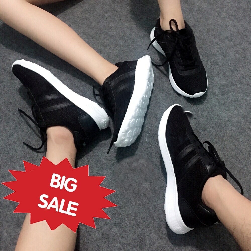 [HCM]Giày SneaKer Đen Nam Nữ Siêu Nhẹ