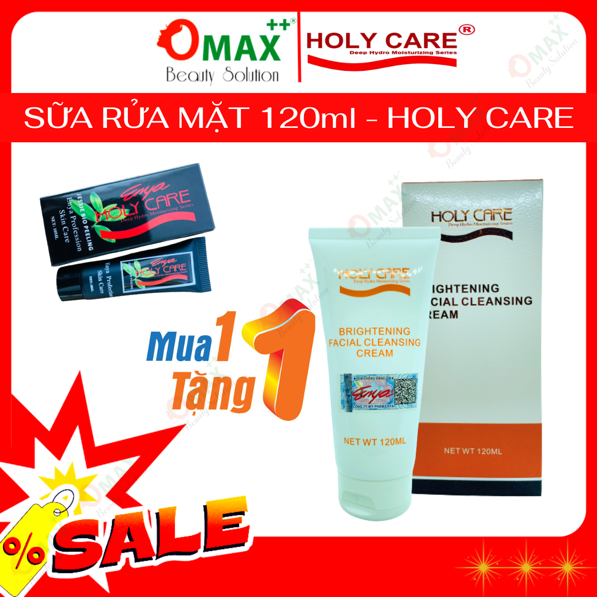 Sữa rửa mặt holy care - brightening facial cleansing cream - sạch sâu trên bề mặt da 120ml