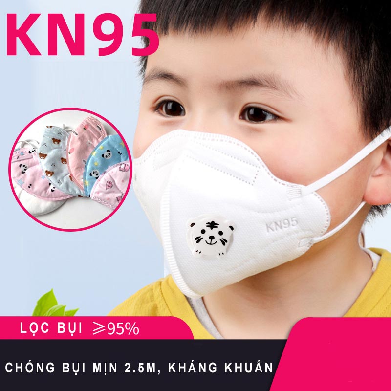 [Có van][1 chiếc] Khẩu trang KN95 cho bé chống bụi mịn, kháng khuẩn