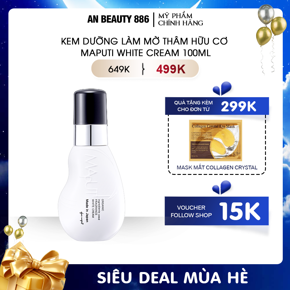 Kem dưỡng làm mờ thâm hữu cơ Maputi White Cream 100ml