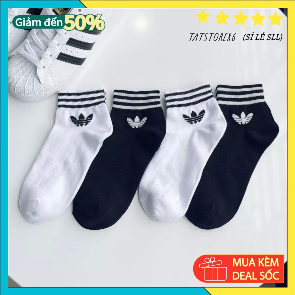 Tất nữ cổ ngắn -adidas vớ nữ viền đen thể thao hàng xuất dư tất nữ cổ ngắn vớ cổ ngắn tất thể thao