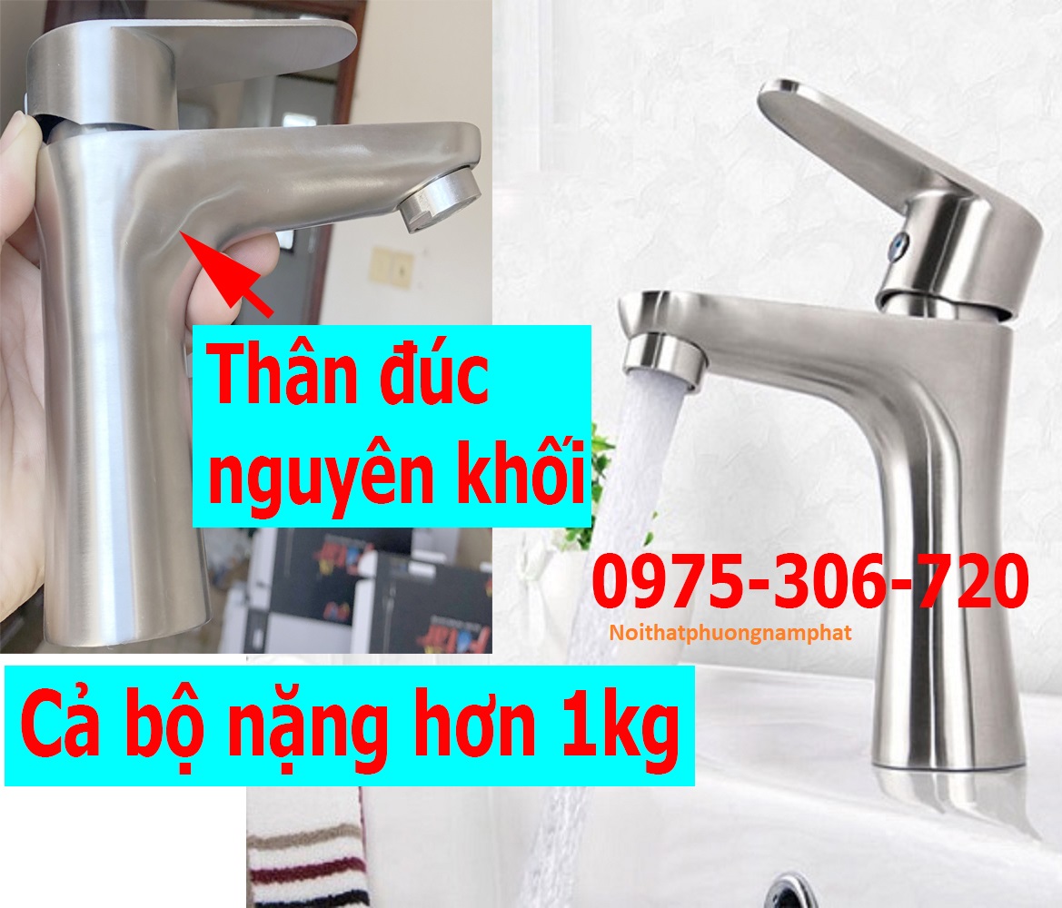 [HCM][THÂN ĐÚC NGUYÊN KHỐI NƯỚC MẠNH] Vòi Rửa Mặt Lavabo Vòi Lavabo Nóng Lạnh INOX 304 N3002 Fotar VÒI LAVABO EO