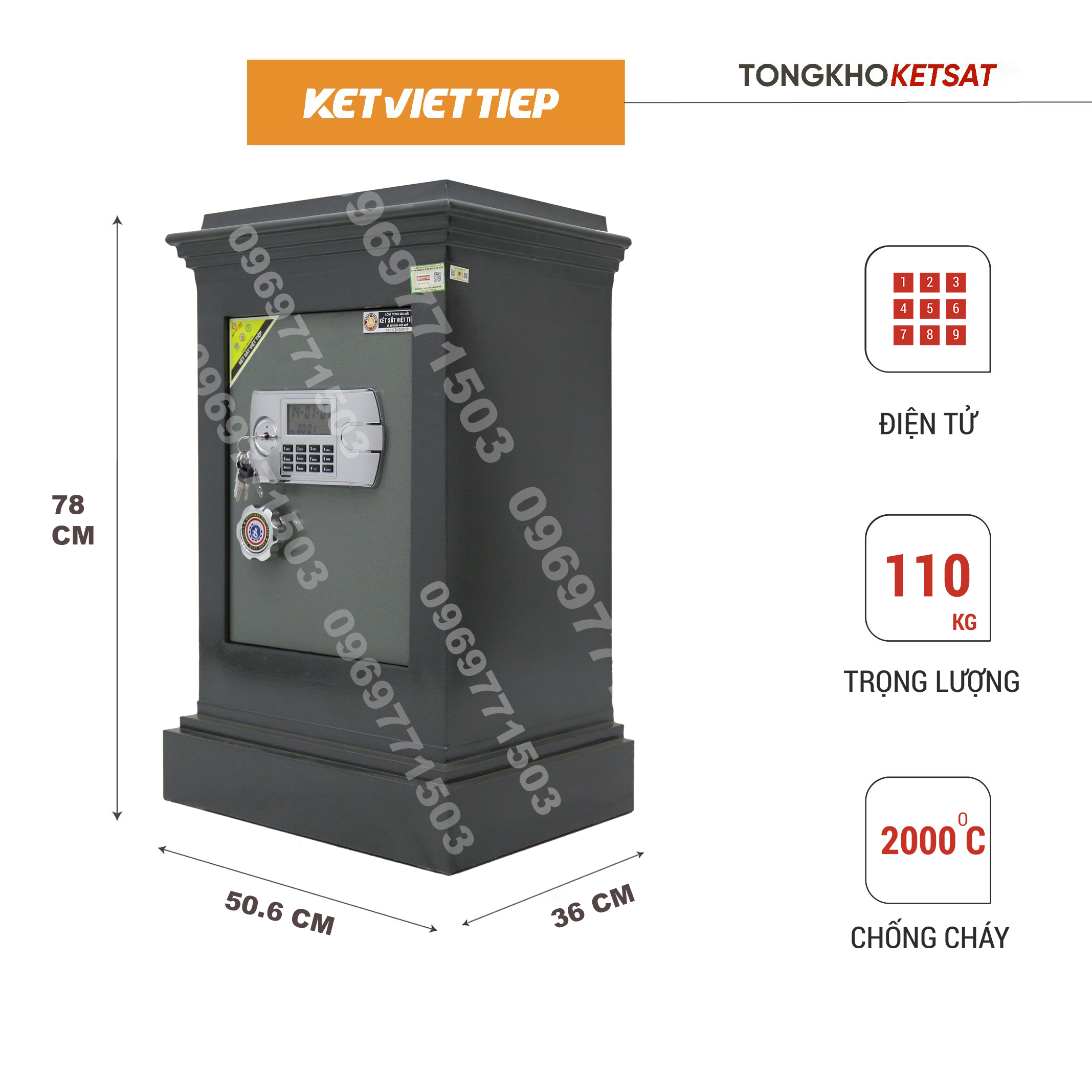Két sắt - két sắt điện tử - két sắt mini - két sắt chống cháy ciêu cường k454 điện tử bảo hành 5 năm - két sắt gia đình