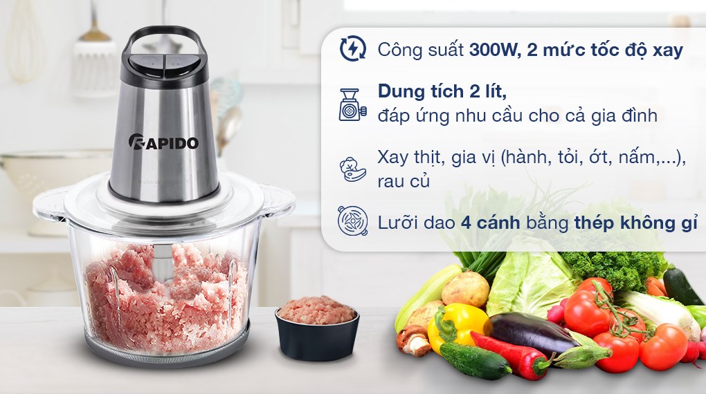 Máy xay thịt rapido rmc-300
