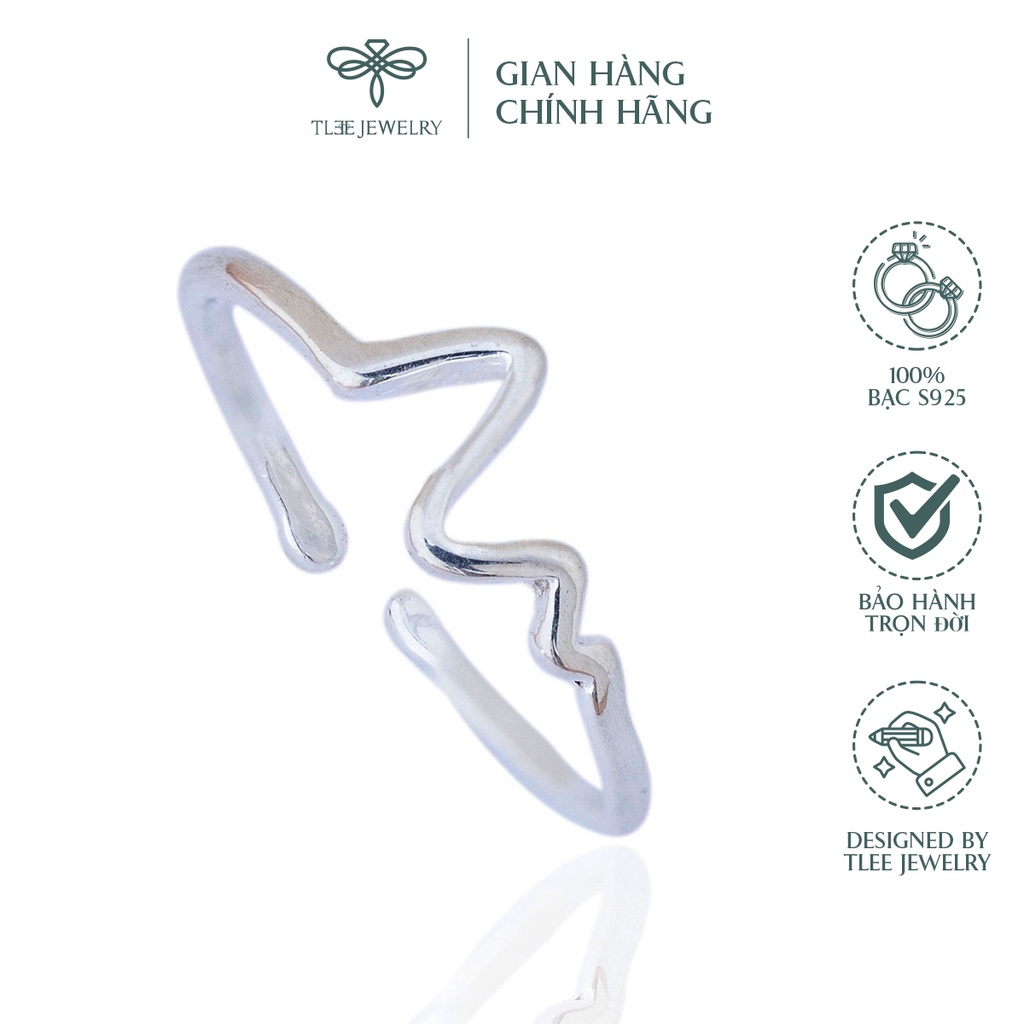 Nhẫn bạc nữ TLEE nhịp tim kiểu dáng basic TleeJewelry A0120