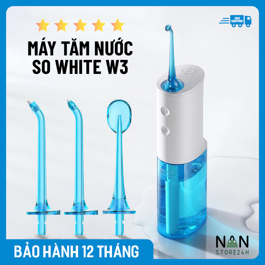 Máy tăm nước cầm tay vệ sinh răng miệng soocas w3 sạc usb chống nước ipx7