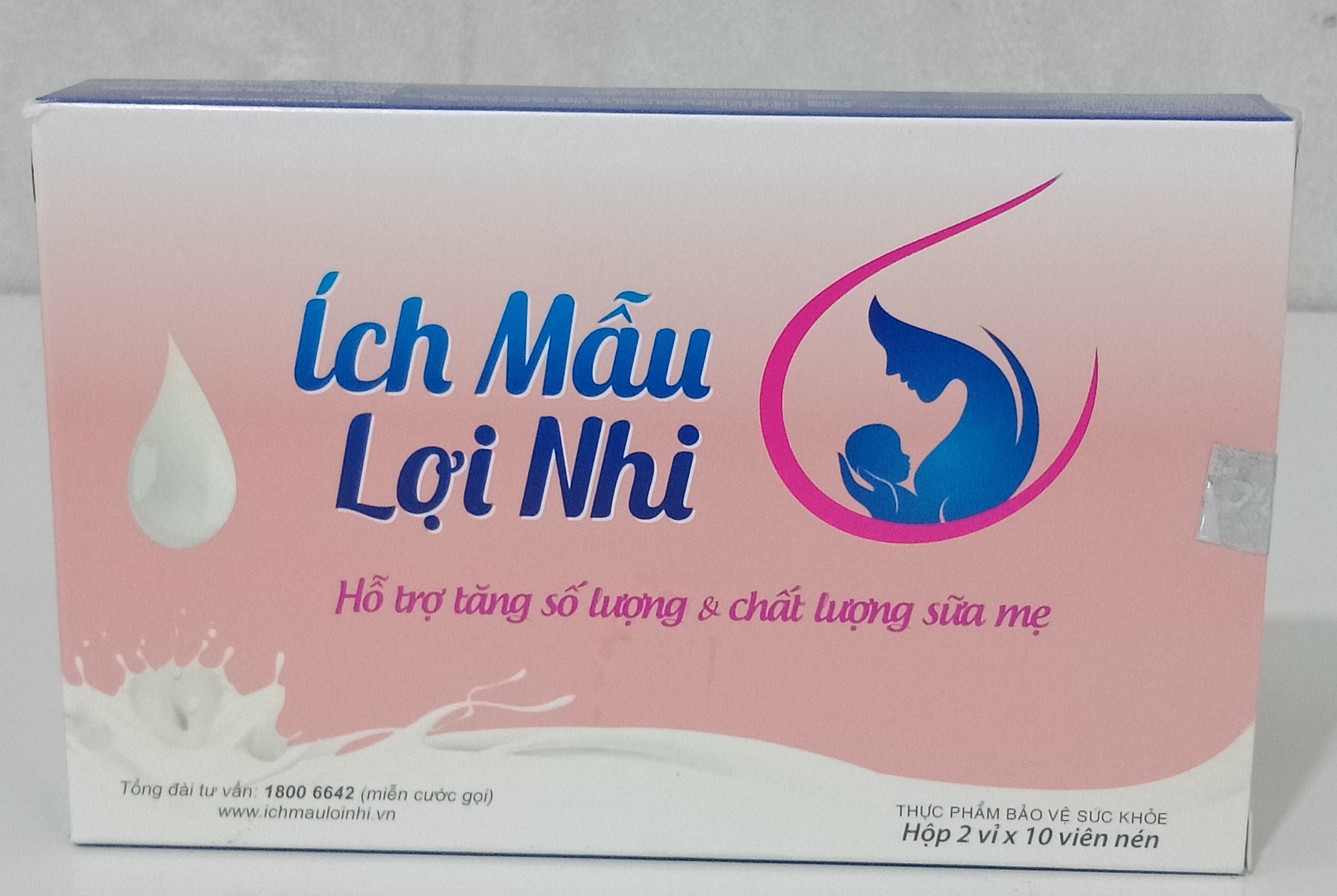 Thực phẩm bảo vệ sức khỏe ÍCH MẪU LỢI NHI hỗ trợ tăng số lượng và chất lượng sữa mẹ, hộp 20 viên