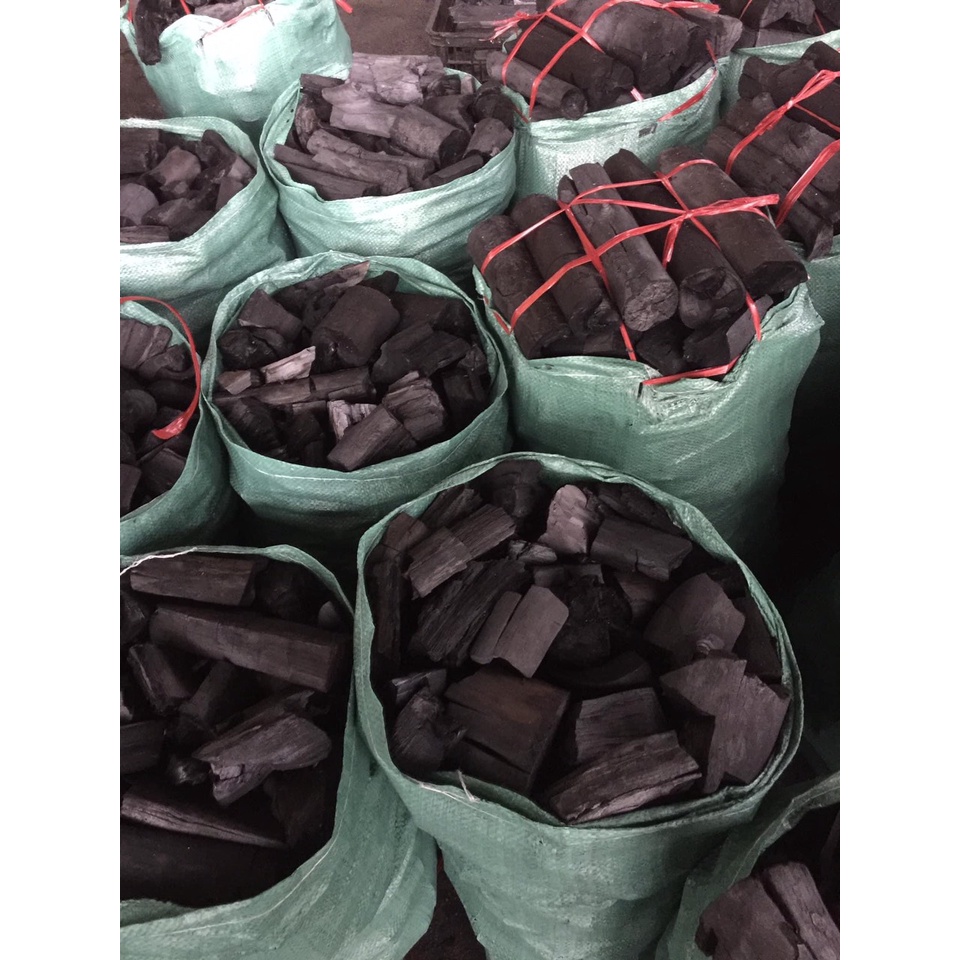 10kg than củi nướng thịt - than củi gỗ loại đẹp cháy lâu