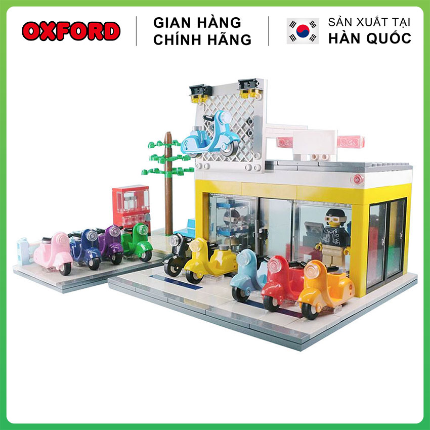 Xe Đồ Chơi Lắp Ráp - Đồ Chơi Trẻ Em Xếp Hình Cửa Hàng Xe Scooter Oxford ST33325 gồm 530 Chi Tiết - Nhựa ABS Nhập Khẩu 100% - An Toàn Cho Bé từ 6 Tuổi | Handskid