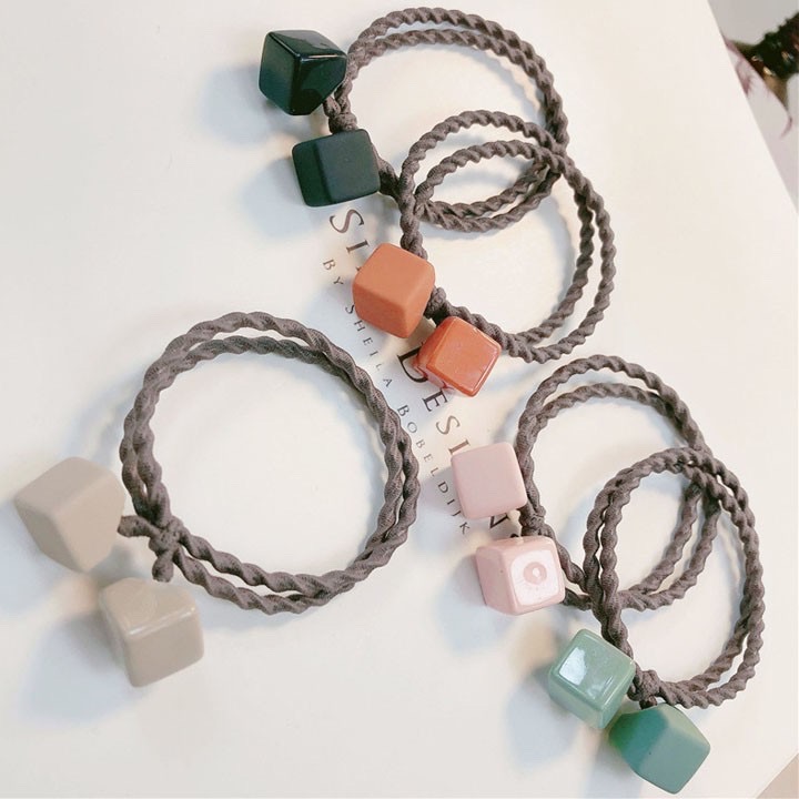 [HCM](Set 5 sợi) Chun buộc tóc/cột tóc hình khối CT25D -MiniMiu