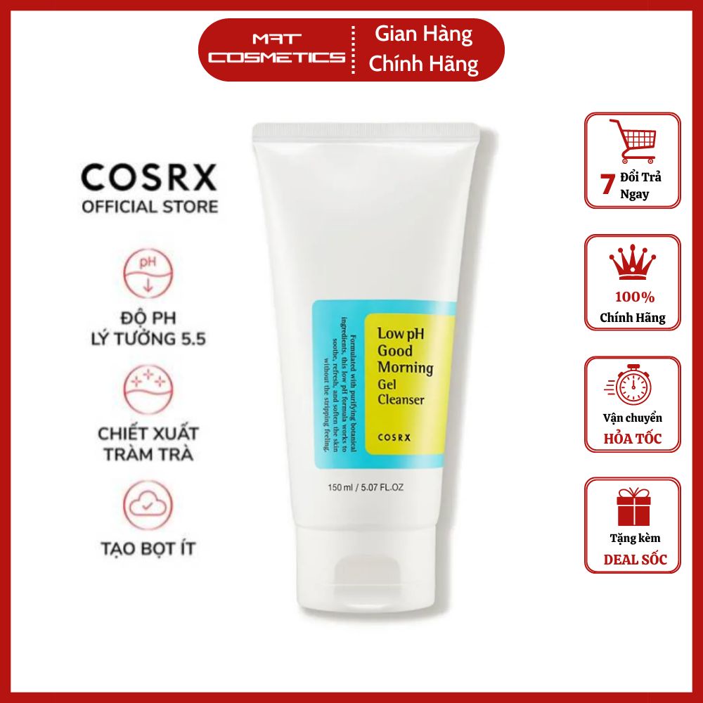 Sữa rửa mặt cosrx low ph good morning gel cleanser dịu nhẹ, ngăn ngừa mụn 150ml
