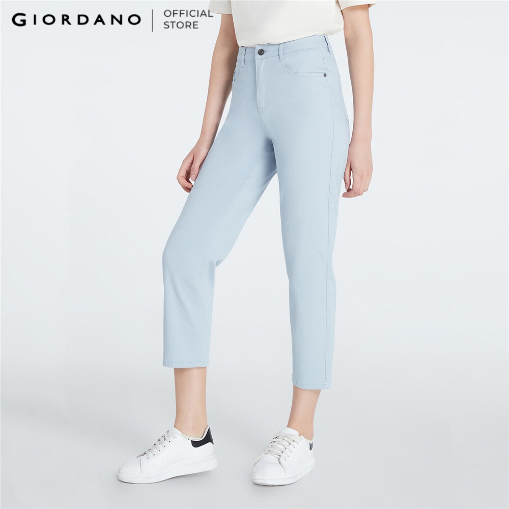 GIORDANO Quần Kaki Lửng Nữ Khaki Ankle Pants 05421260