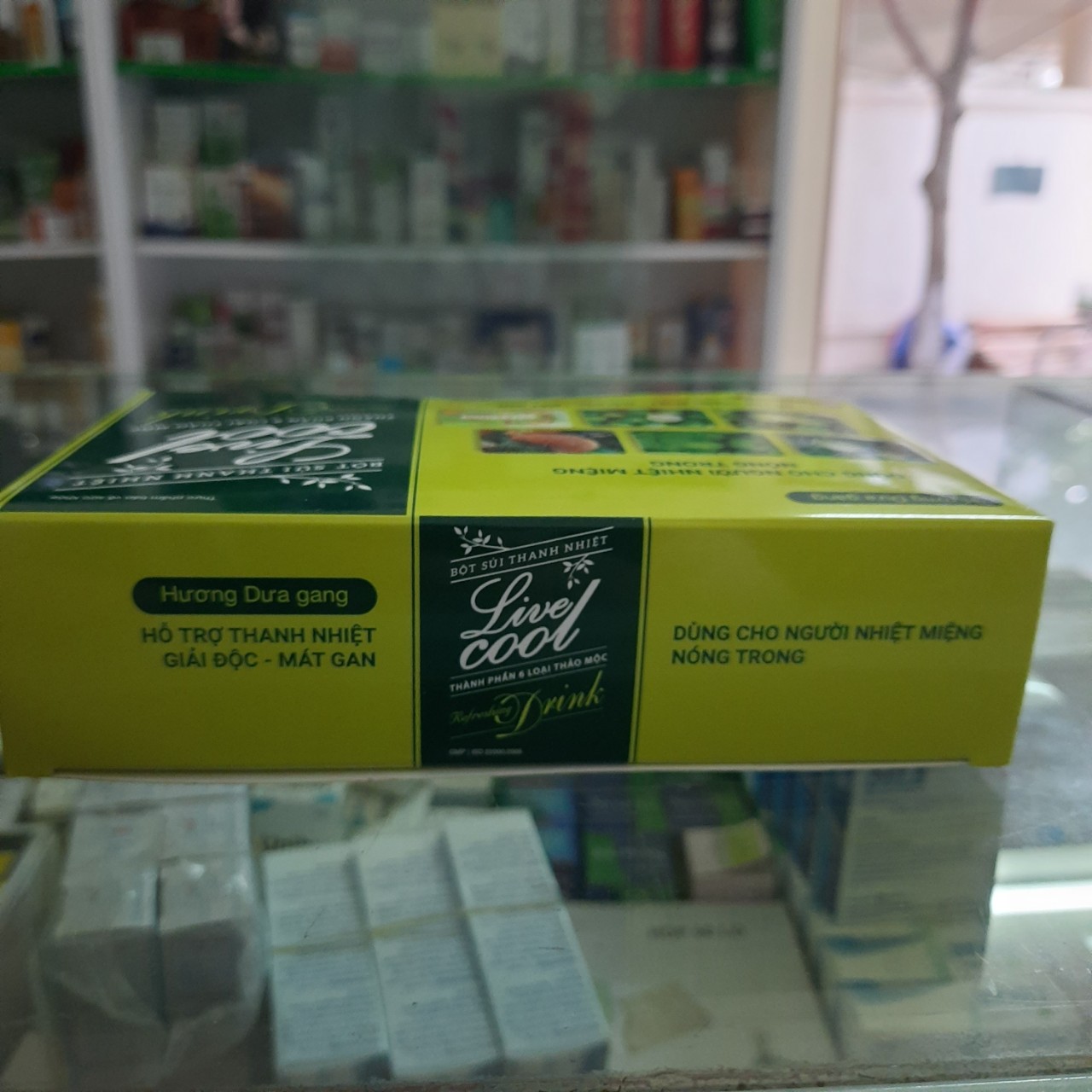 Thanh nhiệt cơ thể, giảm nóng trong người, nổi mẩn, mụn nhọt, mát gan, giải độc từ 6 loại thảo dược - Bột sủi thanh nhiệt Live Cool Nam Dược vị dưa gang- Hộp 10 gói